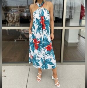 Nwot Tropical Halter Dress 3x